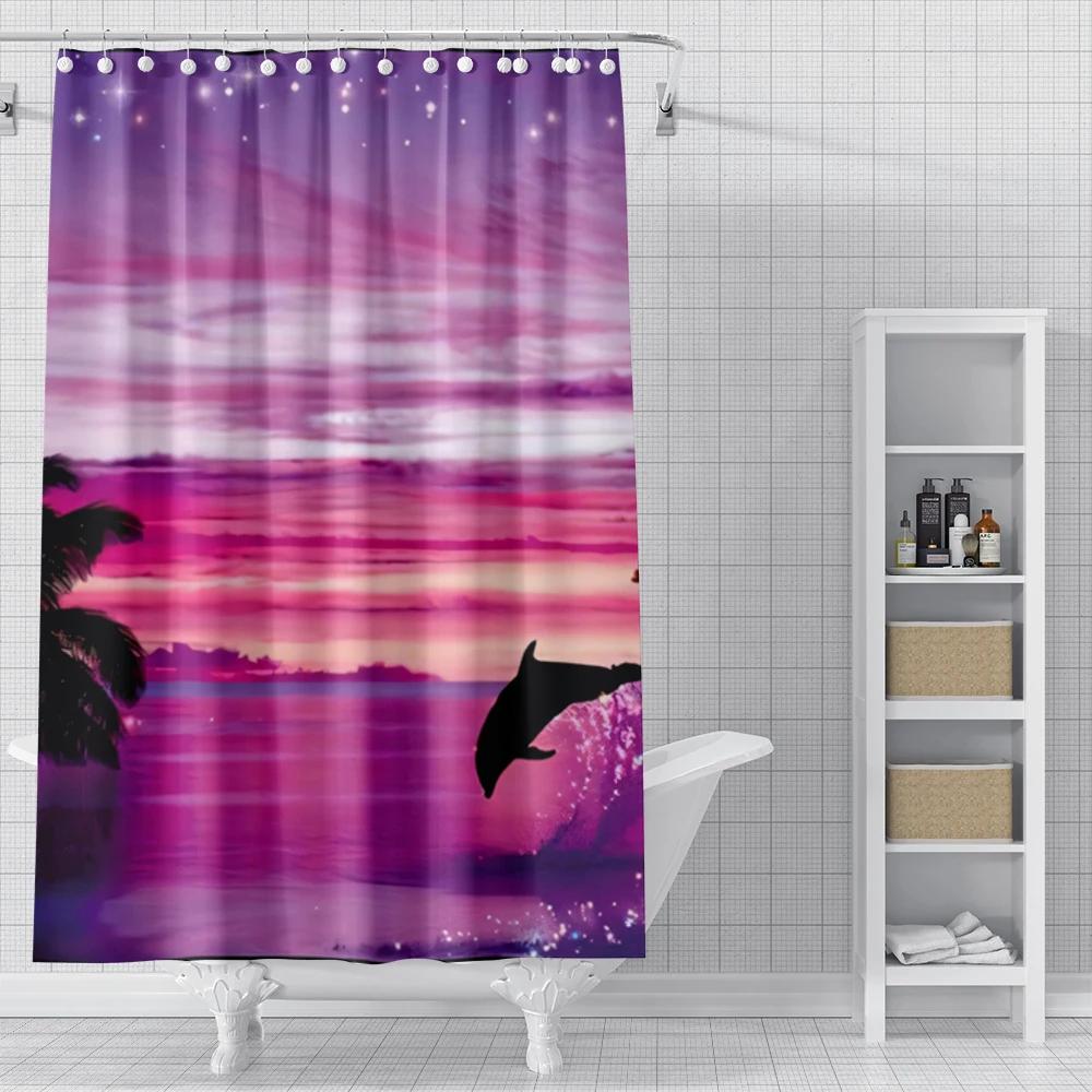 Home Shower Curtains for Bathroom Landscape Animals Waterproof Fabric Bathroom Curtains Modern Shower Curtain 180x200 240x200