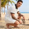 Mens Waffle Collared Polo Short Sleeve Shorts Casual Beach Vacation Set