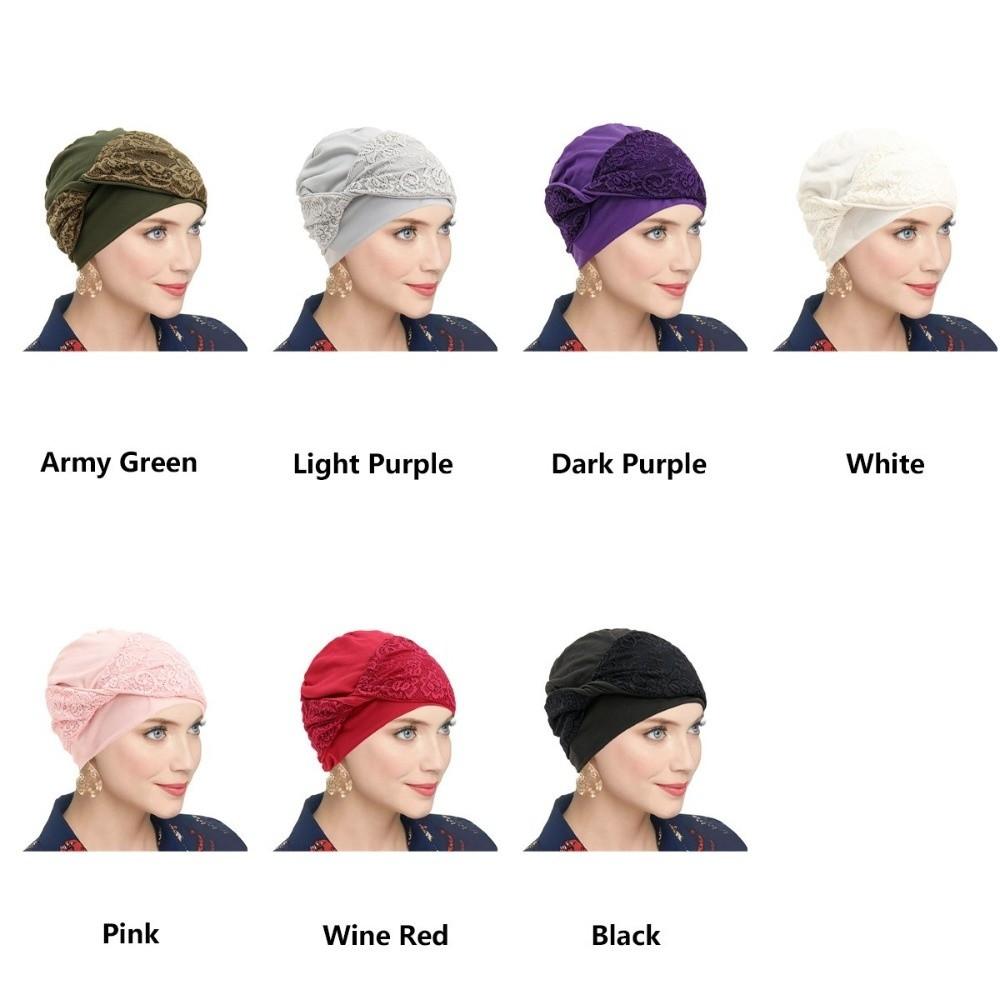 Breathable Chemo Headwear Elastic Beanie Hats Trendy Hijab Cap  for Women