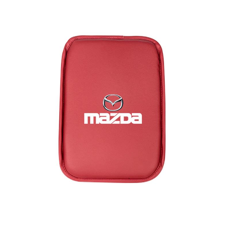 PU Leather Car Armrest Box Mat Arm Rest Cushion Accessories For Mazda 2 6 3 5 CX5 CX80 CX70 CX90 MX30 CX60 CX50 CX30 BT50 e-TPV FF24