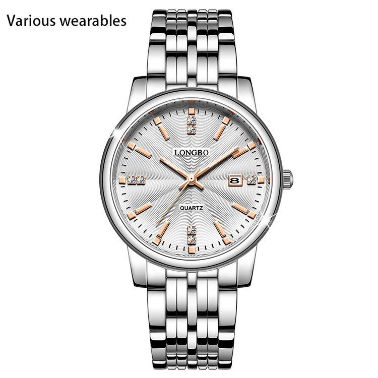 

Часы Lovers Watch Calendar Водонепроницаемые часы со стальным ремешком для мужчин и женщин