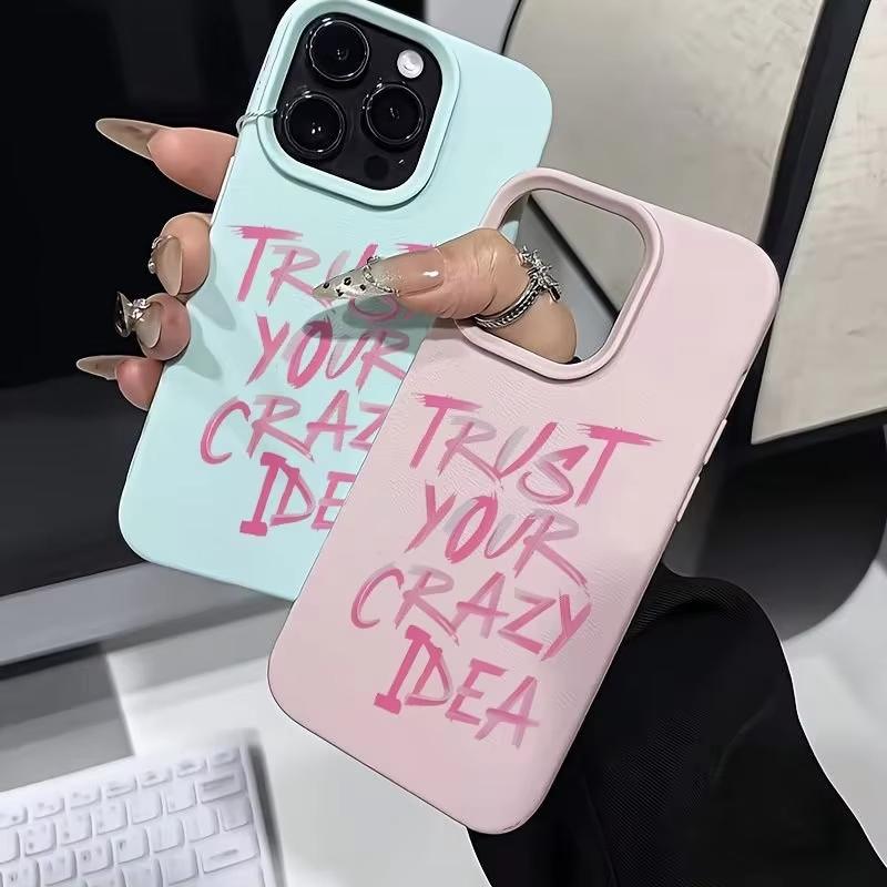 Easy Motivational Quote Design Phone Case For iPhone 17 Pro Max 16 Plus 15 Pro 14 13 12 11 XR 17Air Lychee Textur Soft Cover