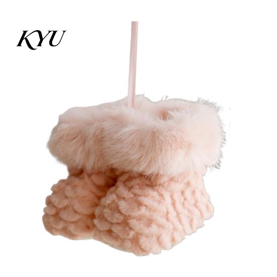 Holiday Stocking Gift Tag Soft Plush Christmas Boot Ornament, Decorative Knitted Party Photo Props Hanging Pendant for Xmas Tree, Decor Woolen