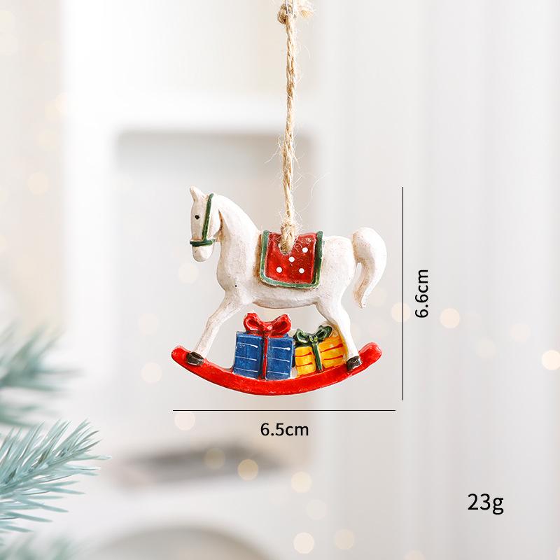 Christmas Resin Ornaments: Santa, Snowman & Reindeer Pendants for Festive Decor