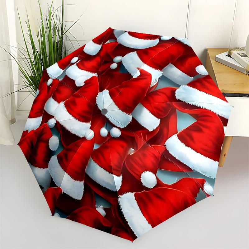 

1pc Santa Claus Hat Automatic Umbrella Portable Home Essential Umbrella, Iron Umbrella Structure Suitable for All Seasons yy251123187