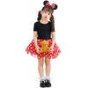 [MUXIU] Minnie Mouse Girls' Halloween Costume - Cute and Popular Polka Dot Dress, Short Sleeve, PartyEvent Outfit, Red Headband 2-Piece Set (Size