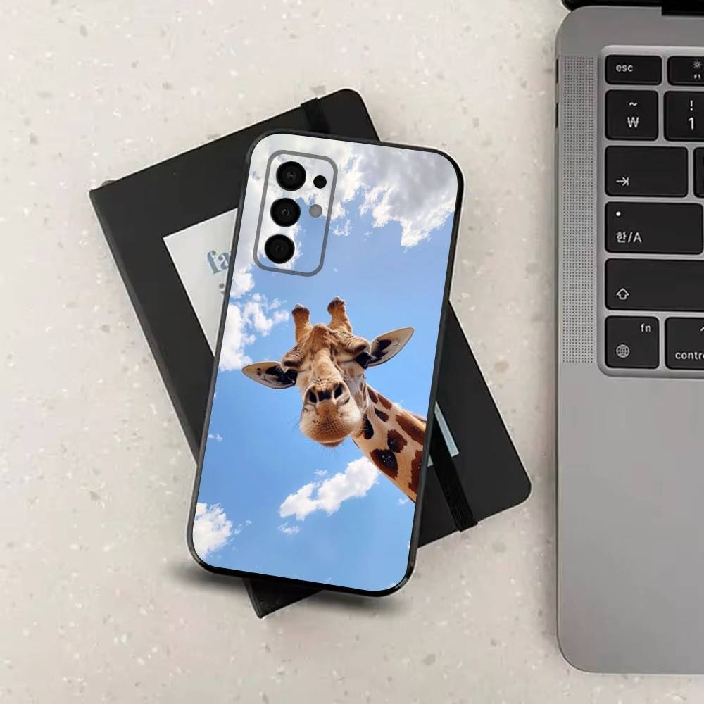 Animal Giraffe Cute Funny  Case For Samsung Galaxy A91,A80,A73,A72 ,A71,A53A52,A32 ,A31A22,A21s,A20,Black Cover