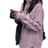 Women's Retro Purple Corduroy Shirt: Loose Fit, Korean Style, Ideal for Spring, Autumn, and Winter Layering