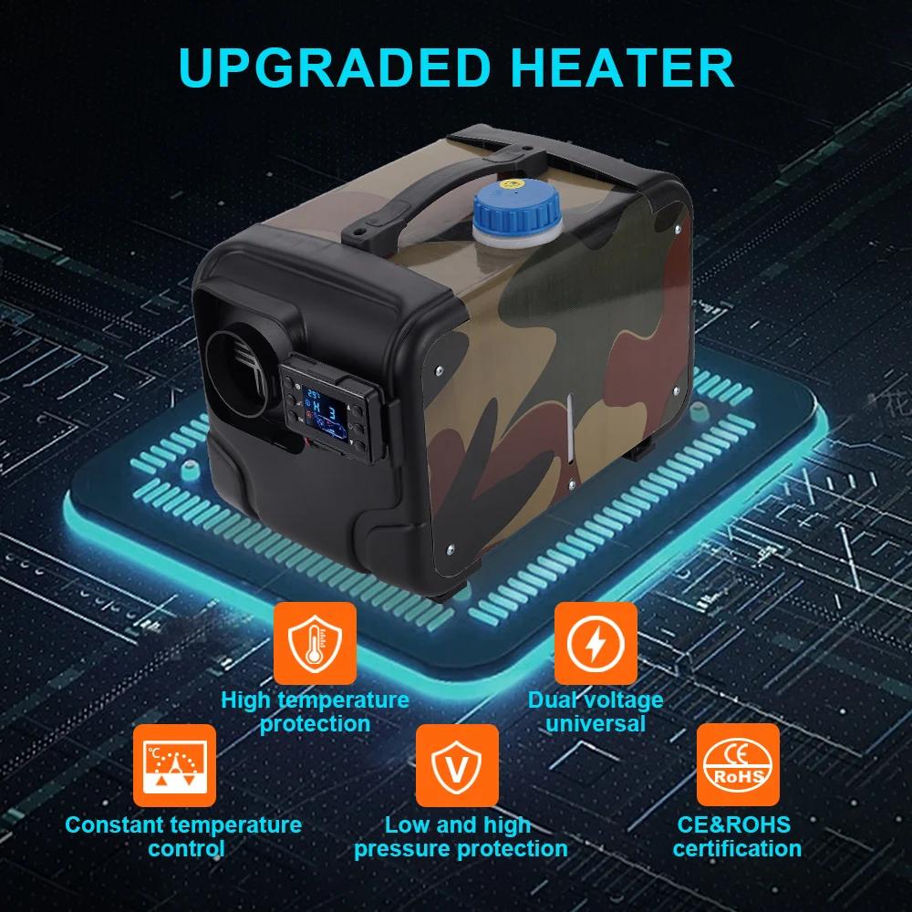2-8KW Diesel Air Heater 12V 24V 220V Three-in-one  Car Heater with Silencer Remote Control for Car Truck Boat RV Parking Heater