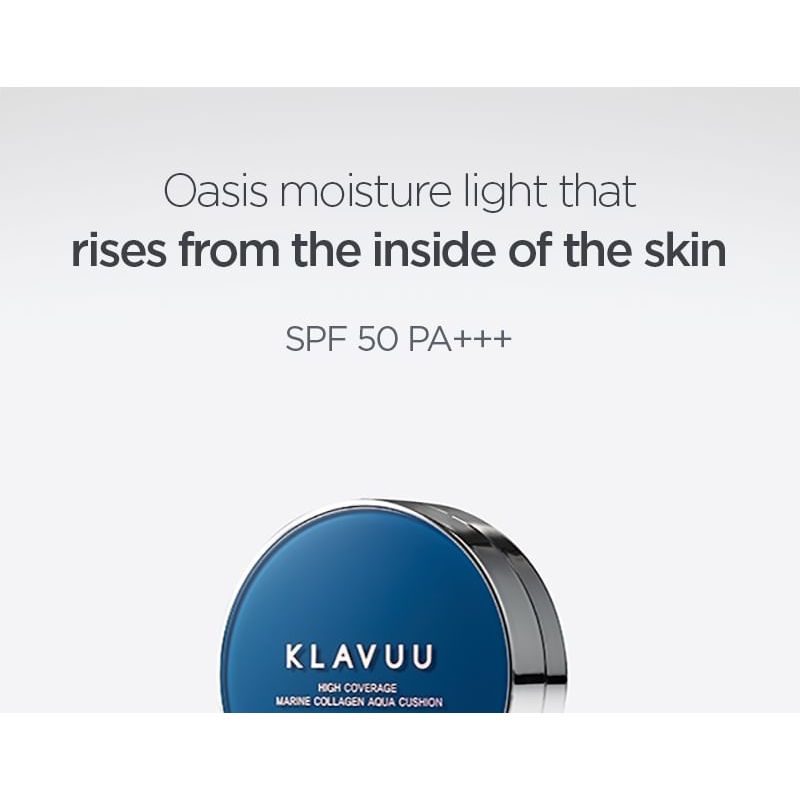 KLAVUU - Blue Pearlsation High Coverage Marine Collagen Aqua Cushion SPF50+ PA+++ 12g