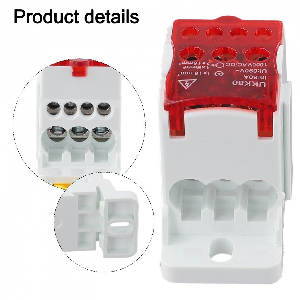 Multi Current DIN Rail Terminal Block Connector for Power Wiring Red