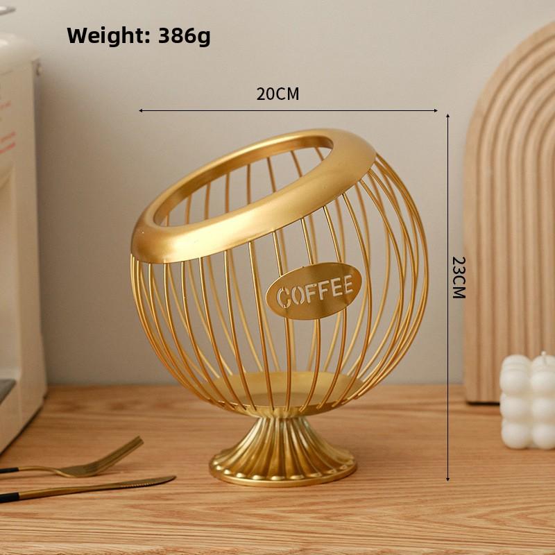 Wrought Iron Fruit Basket, Coffee Capsule Storage Basket, Table Top Decoration, Tea Table Snacks, Dried Fruit, Fruit Candy Storage