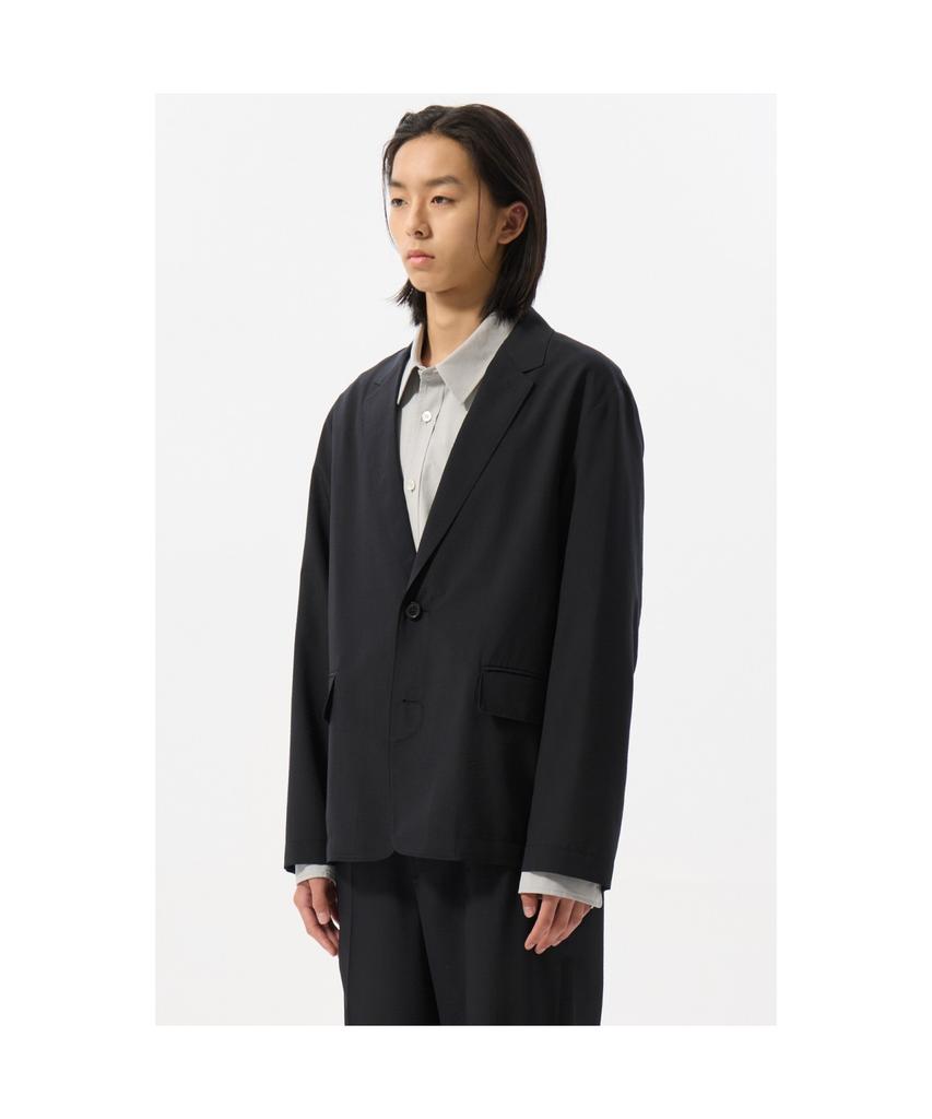 Customellow Navy Relaxed Fit Striped Setup Jacket Cwjam25423Nyd