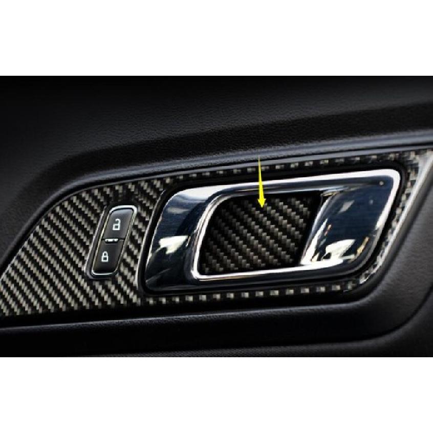 For Ford Mustang 2015-2023 Real Carbon Fiber Inner Door Bowl Cup Cover Trim 2PCS