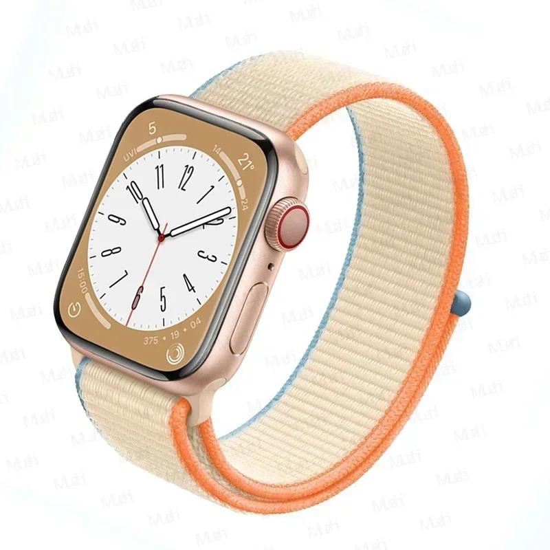 Nylon loop Strap For Apple Watch bands 46mm 44mm 40mm 45mm 41mm 42mm Sport Bracelet iwatch Ultra 2 49mm Series 10 9 8 se 7 6 5 4 Strap