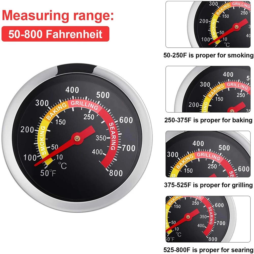 Meat Barbecue Stainless Steel Thermometer for Kitchen Cooking BBQ Oven Grill Dial Display Food Temp Rotisserie Gauge Meter
