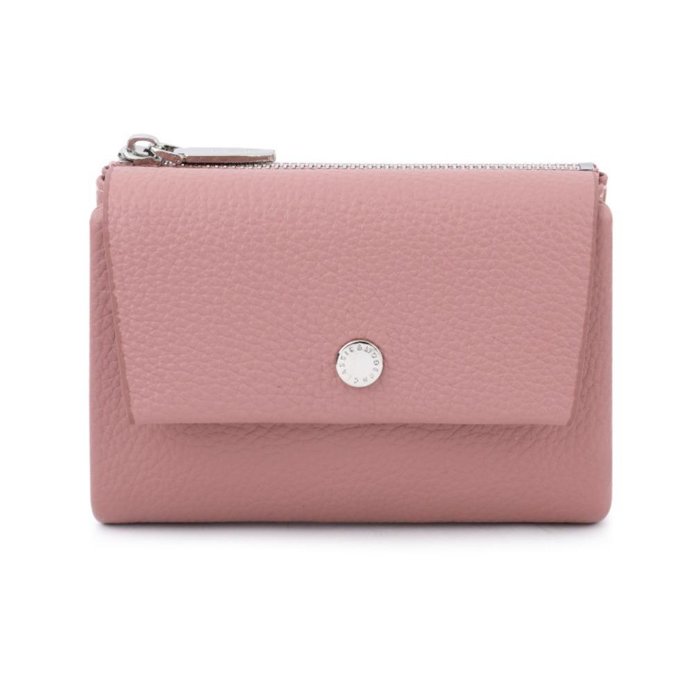 New PU Leather Short Wallet Solid Color Portable Money Bag Multifunctional Coin Purses Women