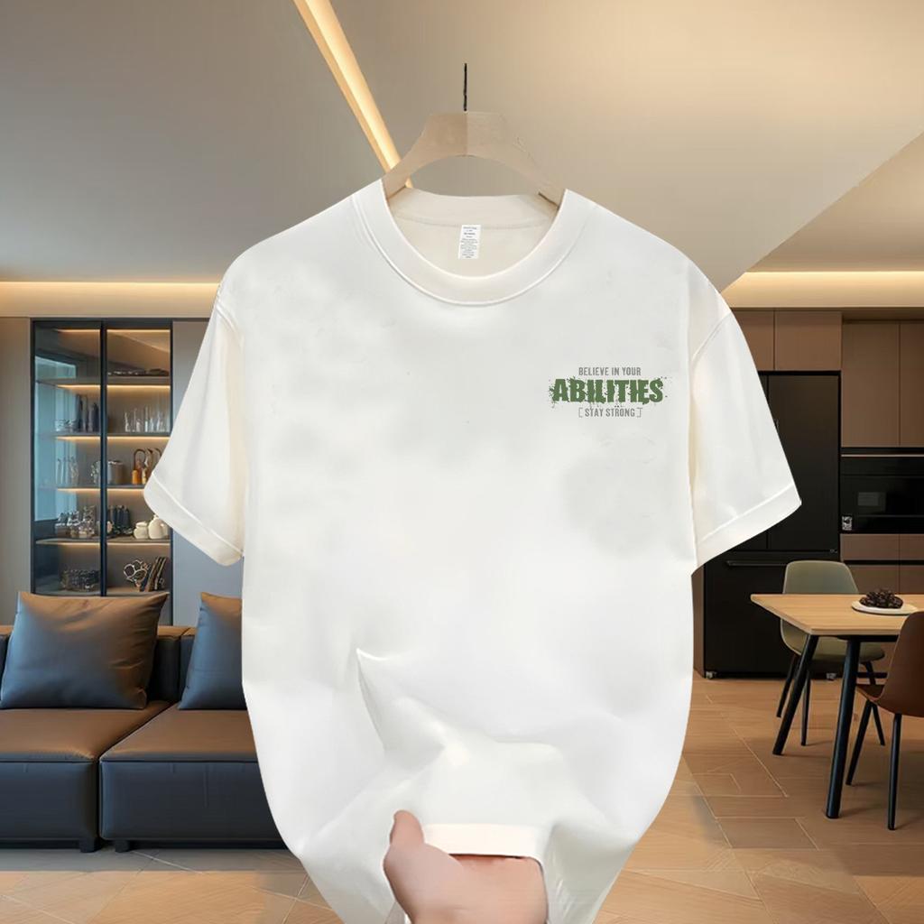 Cross-Border Exclusive Explosive Goods, Good Goods 100% Pure Cotton Men'S Short-Sleeveds, Casual Round Neck T-Shirts, Loose