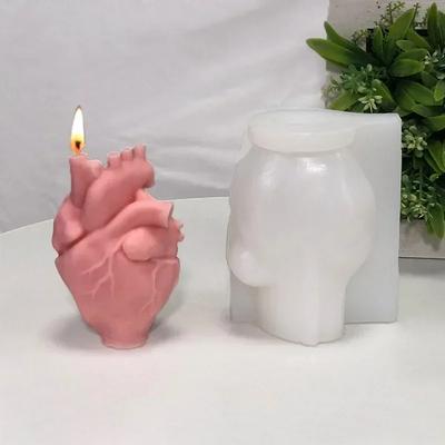 Large Heart Candle Silicone Mold DIY Handmade Heart Handicrafts Gypsum Resin Cement Mold Chocolate Ice Cube Cake Baking Tools