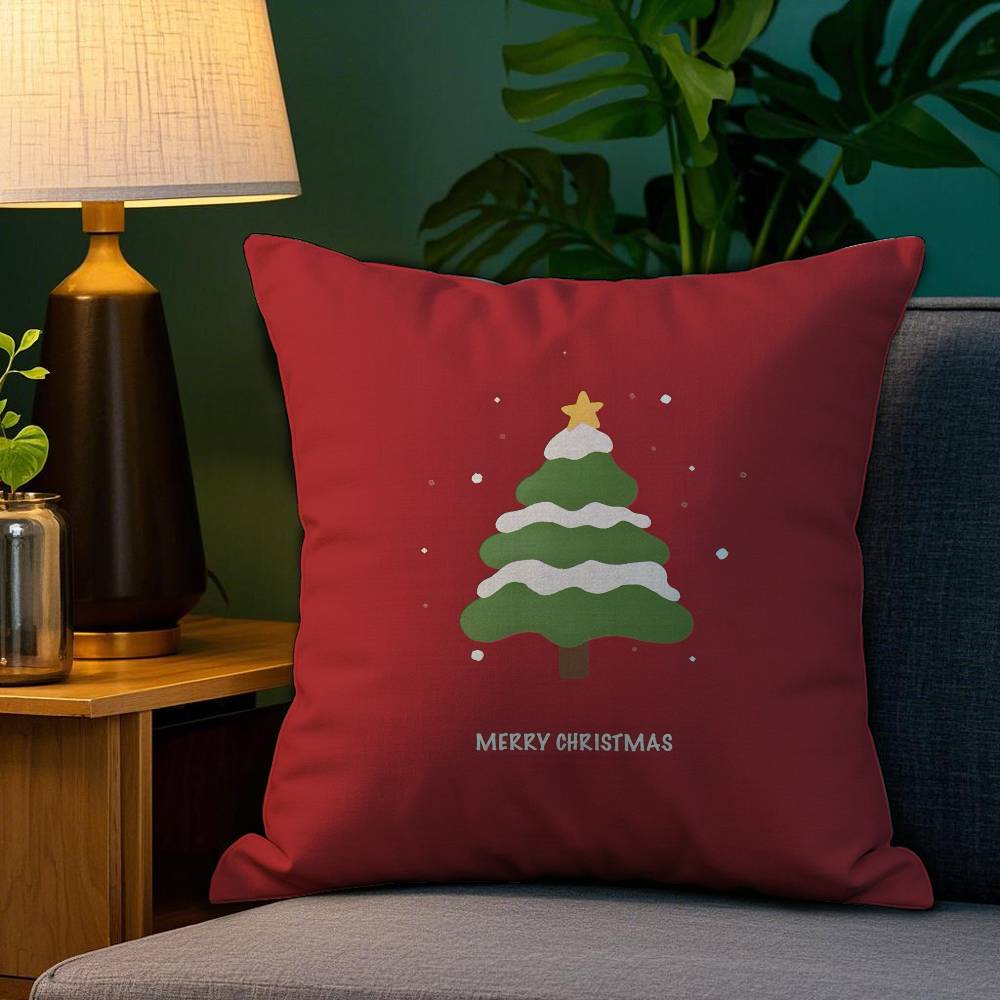 

Christmas Red Santa Snowman Pillow Case Sofa Living Room Bedroom Double-sided Printing Square Cushion Nap Time Cushion Cover 12x12Inch