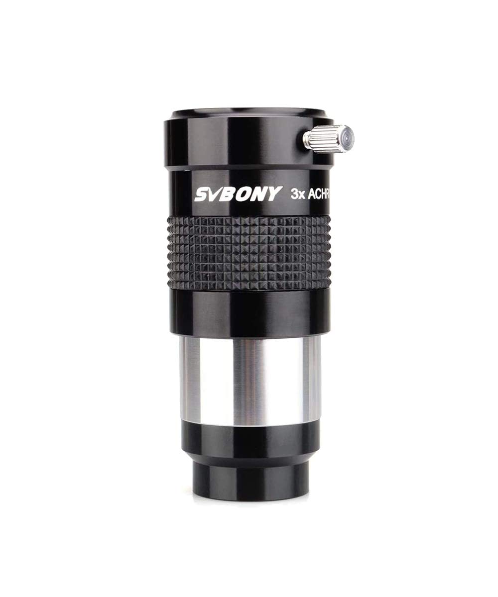 

SVBONY Barlow Lens 3x Chromatic Aberration Magnifying Telescope Astronomical Telescope Accessory Corrector, Correction, 1.25-inch (31.7mm diameter),