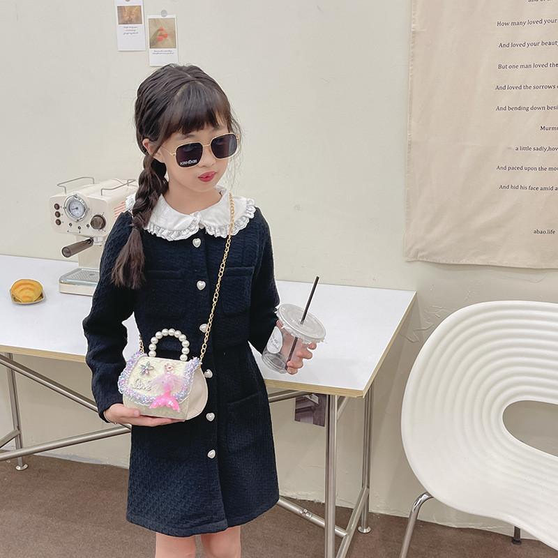 Adorable Mini Mermaid Pearl Crossbody Bag For Kids Stylish Korean Design For Everyday Use