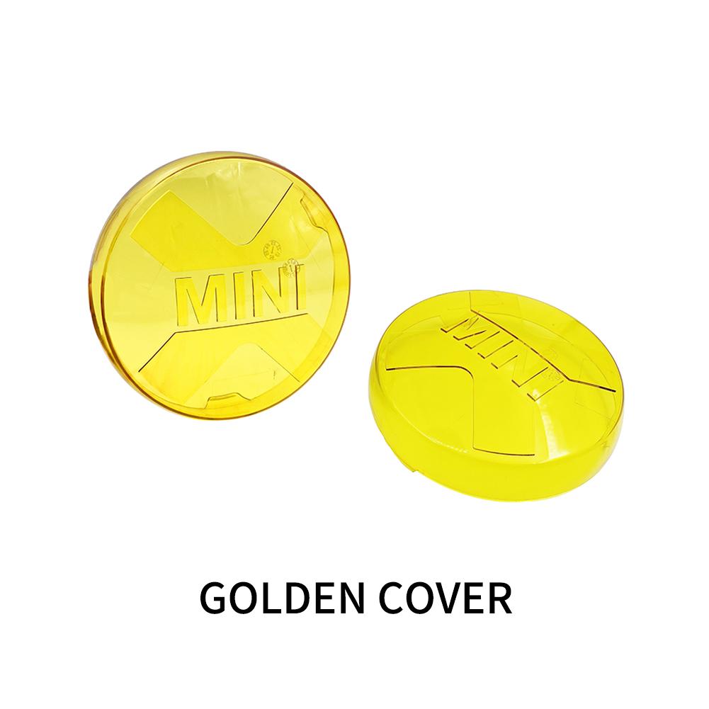 

For BMW MINI COOPER Rally Auxiliary Light Cap Front Bumper LED Car Accessorries Golden Cover Medium Mesh Pull Golden Clear Cover