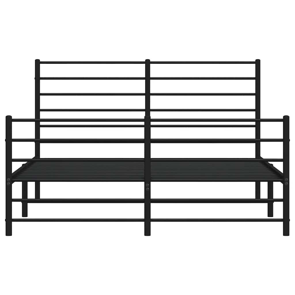Metal Bed Frame without Mattress Black 160x200 cm
