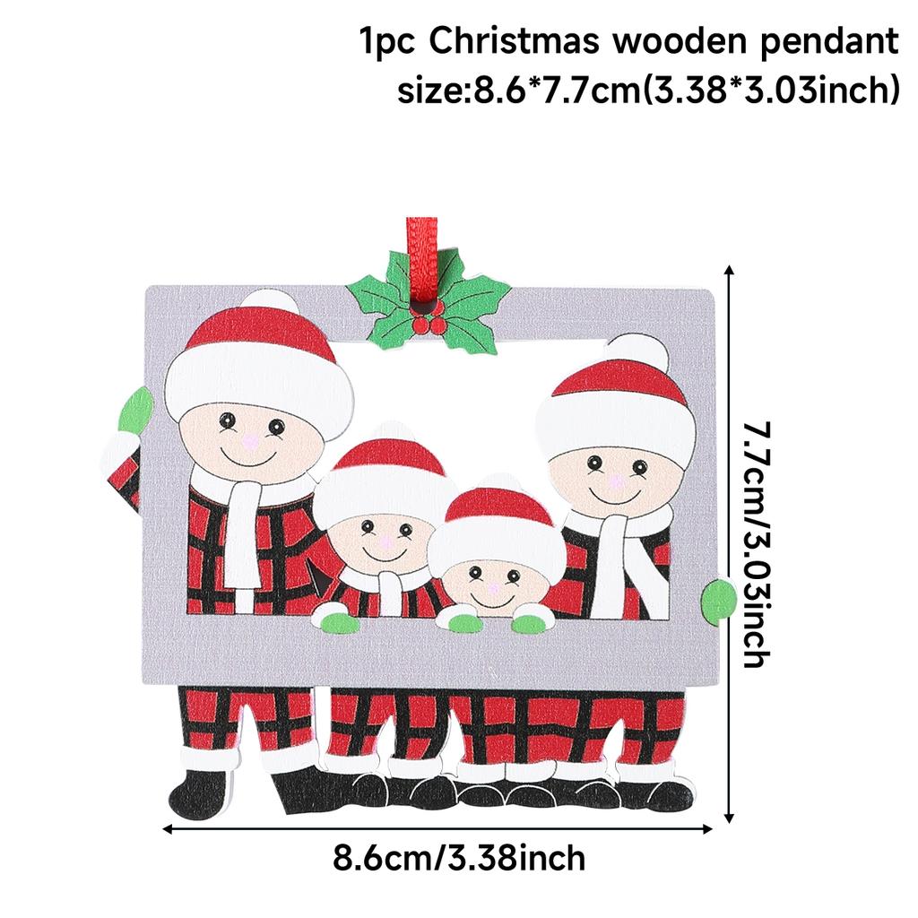 Christmas Wooden Family Pendant Christmas Decorations For Home 2025 Navidad Gift Xmas Tree Hanging Ornament Happy New Year 2026