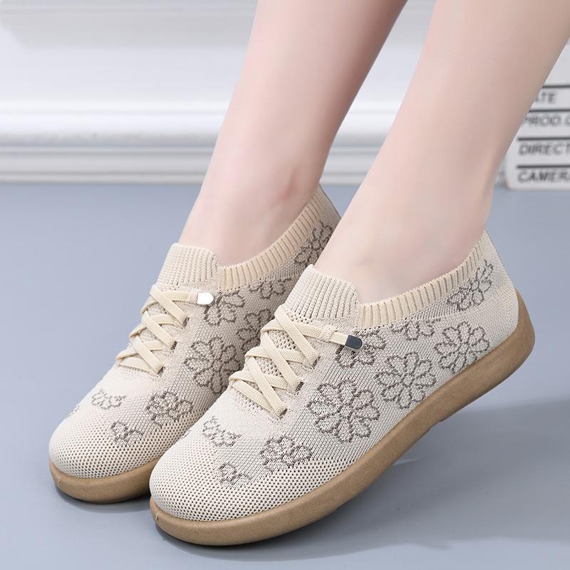

Женские слипоны Дышащие вязаные повседневные легкие теннисные рабочие туфли-балетки Женские кроссовки для ходьбы на шнуровке Удобные кроссовки для бега 41