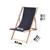 KADAX Set Couchtisch für Liegestühle Natur + 2 Holzliegen