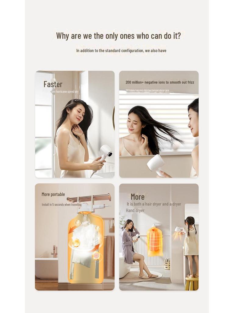 High-Speed Multi-Function Hair Dryer with Negative Ions - Protects Hair, High Power, Minimum Order of One Piece