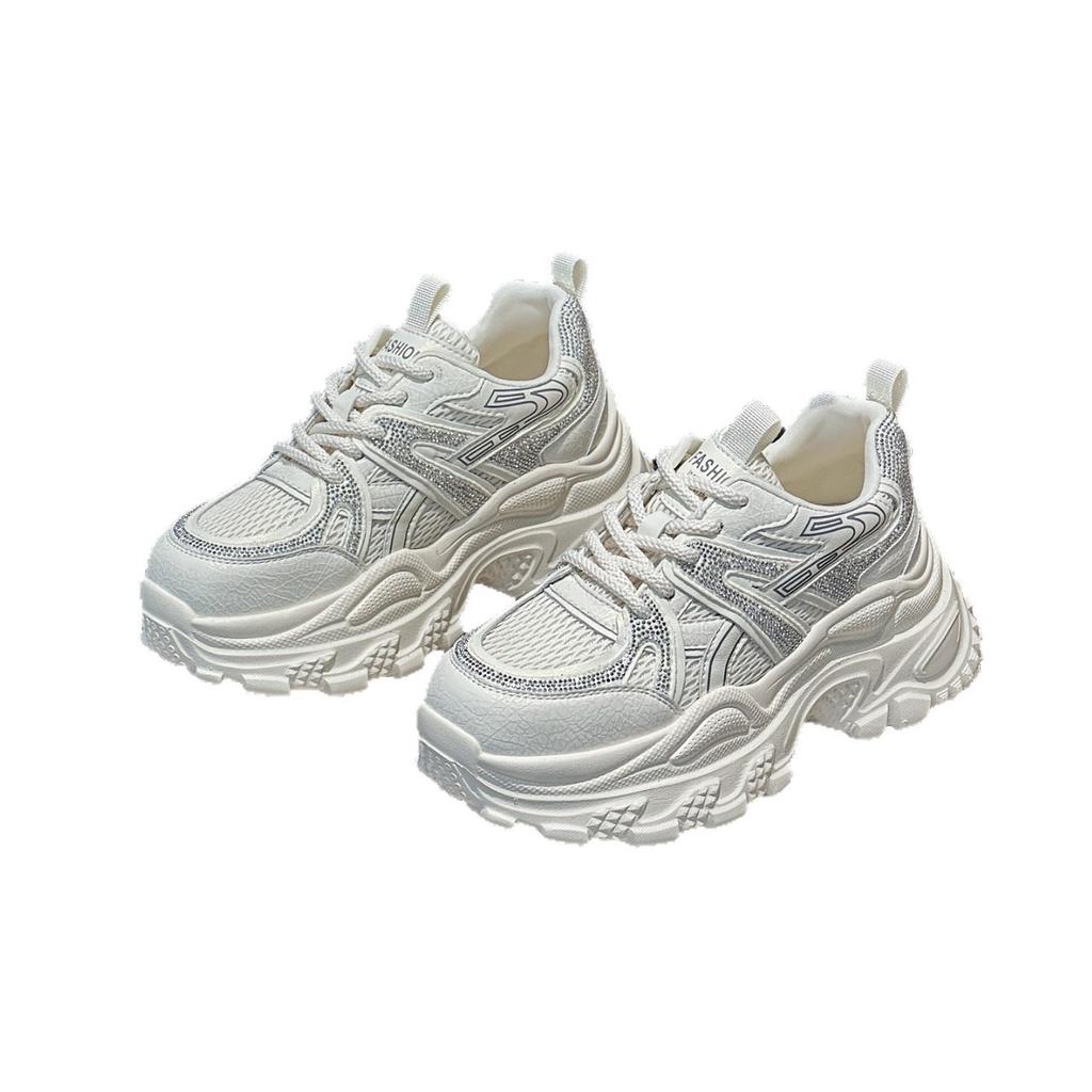 Leather Daddy Shoes Women's Autumn 2025 New Breathable Versatile Thick-soled Height Increasing Casual Lightweight Fashion Sports Running Shoes