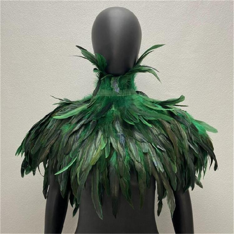Mantello con Piume a Tema per Feste di Donne, Abito per Festival Musicali, Sciarpa da Travestimento, Mantello Cosplay
