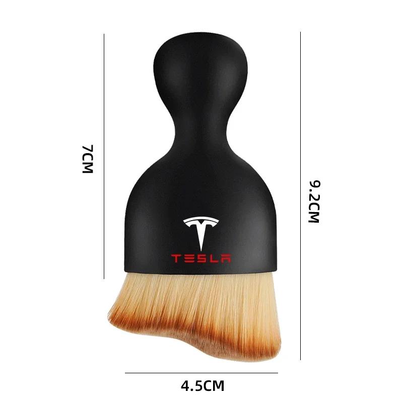 Car Sticker 2025 New Tesla Car Interior Cleaning Soft Brush Tool Dust Remover For Tesla Model 3 S X Y Roadster Bonina Coil Acces