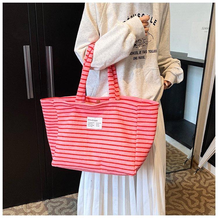 New Niche Bag, Striped Fashion, Lazy Style Tote