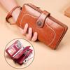 Genuine Leather RFID Women's Long Wallet with Wax Finish