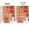 Red Grid New Year Gift Bag - Portable Canvas Souvenir for Kids' Candy, Birthday, Wedding, and Festival Celebrations