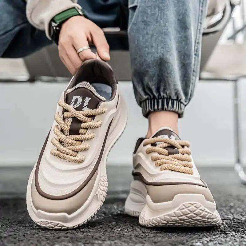 Navy Blue Spring-autumn Mans Fitness Shoes Woven Sneakers Purple Deodorant Sports Sporty Pie Luxury Genuine Brand