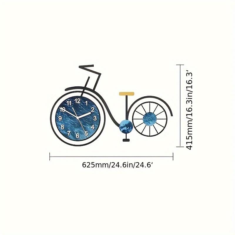 Metall kreative und lustige Fahrrad-Wanduhr stille Uhr geeignet für Schlafzimmer Wohnzimmer Büros und Esszimmer