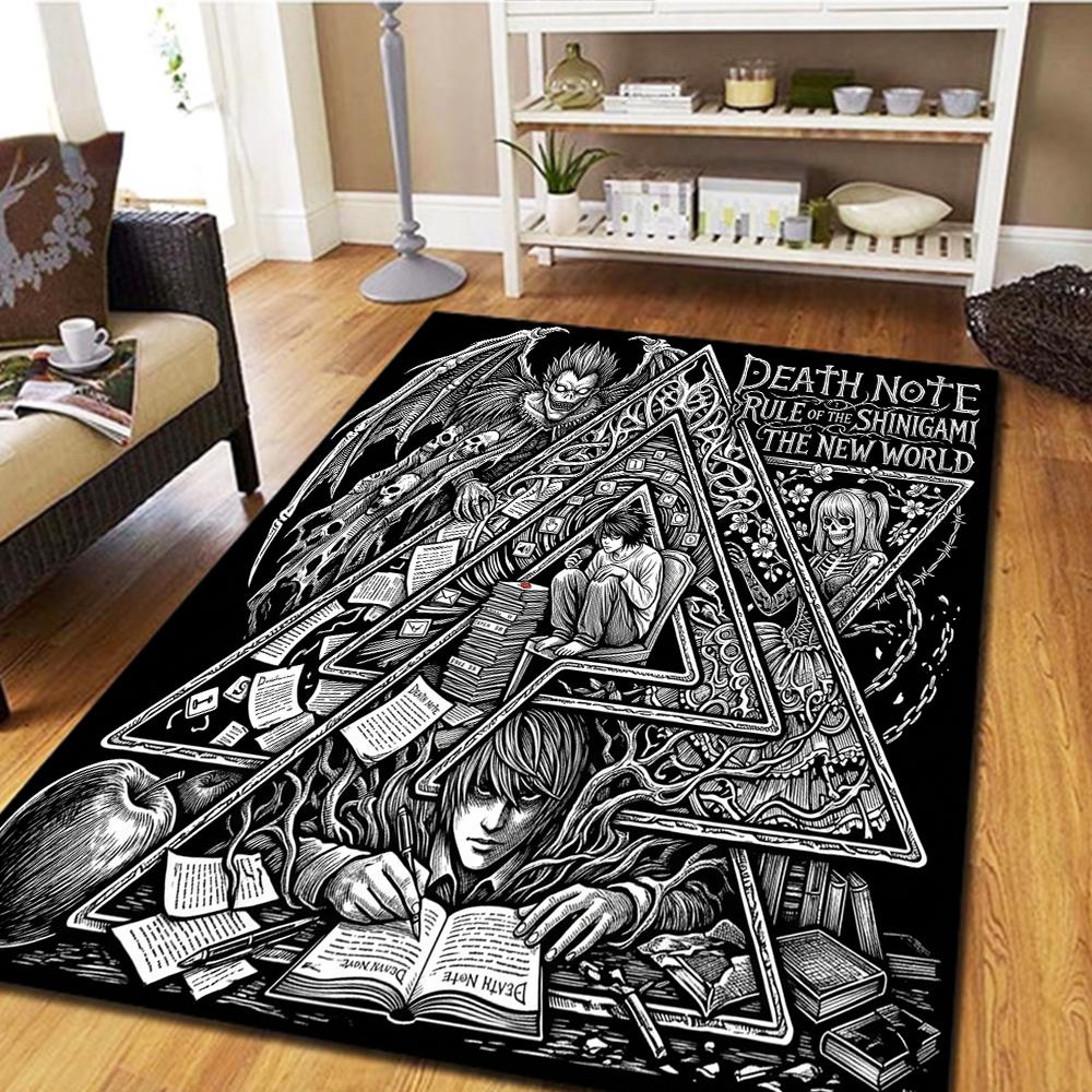 Death Note Carpet - Living Room & Bedroom, Home Decor Cool Play Floor & Movie Mat -HE26