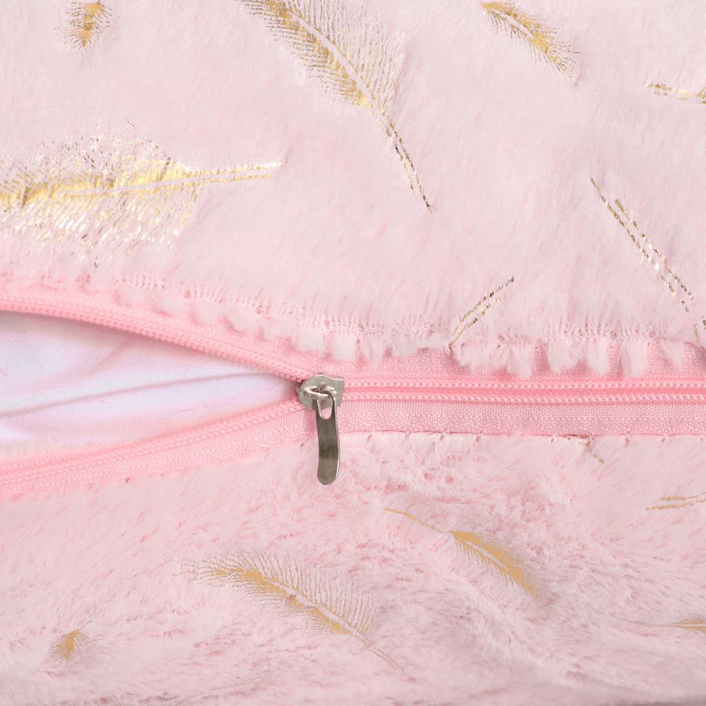 Decorative Pillowcase, Feathers, Light Pink