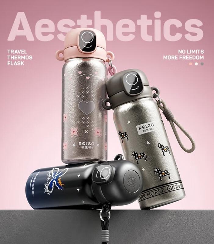 RELEA Smart Fingerprint Pure Titanium Insulated Kids Straw Bottle
