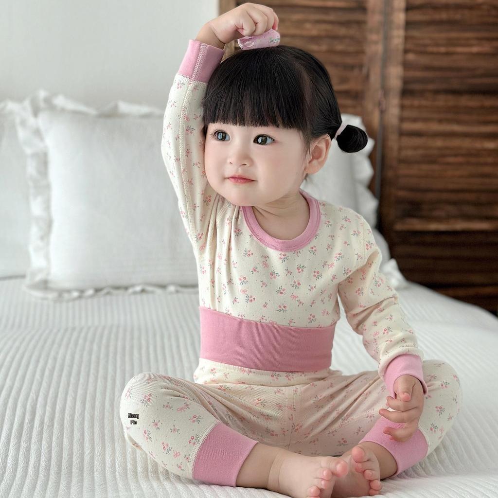 Baby Belly Protection High-Waisted Cotton Underwear Set - Autumn Toddler Pants & Flannel Separates