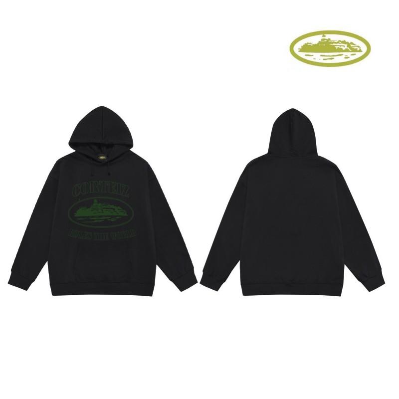 CORT Alcatraz Distressed Hoodie Men Streetwear Loose Fit Couple Sweatshirt Winter