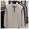 Höst och Vinter Hög Krage Enfärgad Pullover Halv Dragkedja Herr Tjock Tröja T-shirt Sweatshirt Mode Casual Topp