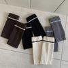 Women's Knit Striped Leg Warmers - Autumn/Winter Fashionable Mid-Calf Socks