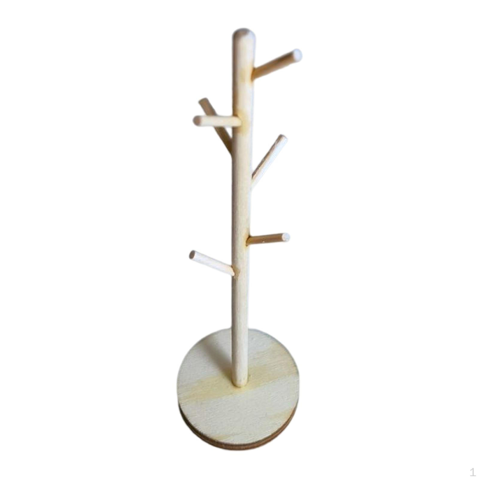 1/12 Dollhouse Clothes Rack, DIY Scene Accessories Decoration Hanger Wood Color