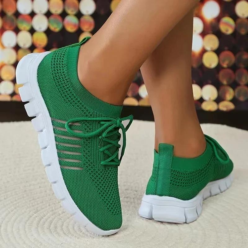 Women Mesh Breathable Slip On Flat Shoes Tenis Ladies Casual Walking Footwear Sneakers Women's Vulcanize Shoe