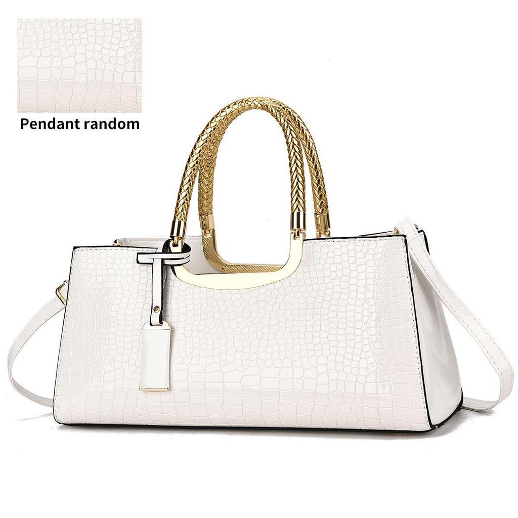 Red Patent Leather Crocodile Pattern Women's Wedding Crossbody Handbag